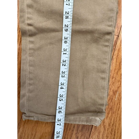 Prada Mens 34 (50) Brown Khaki Tight Fit Flat Front Canvas Straight Pants Chino - Picture 14 of 15